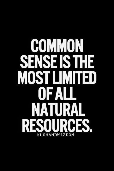 Common Sense Quotes, Mind Quotes, Badass Quotes, Common Sense, People Quotes, Natural Resources, Quotable Quotes, Sarcastic Quotes, Wise Quotes