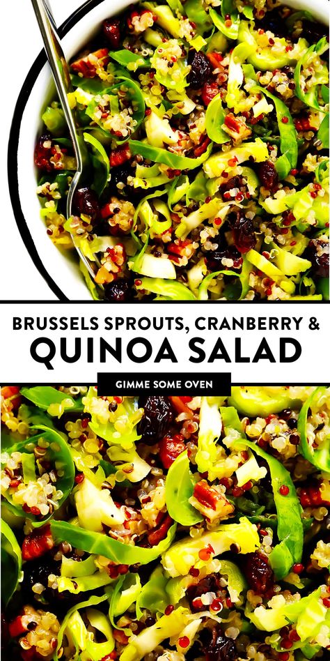 Quinoa Salad With Cranberries, Cranberry Orange Quinoa Salad, Quinoa Brussel Sprout Salad, Brussel Sprouts Quinoa, Quinoa Cranberry Salad, Quinoa Salad Cranberries, Butternut Squash Cranberry Quinoa Salad, Cranberry Quinoa Salad, Orange Vinaigrette