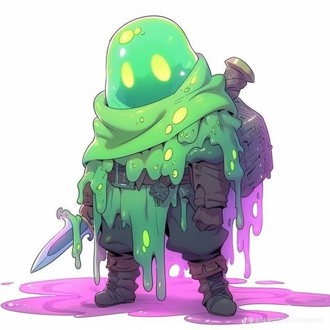 Artificer Homonculus Servant, D&d Character Inspiration, Slime Fantasy Art, Plasmoid Dnd Character Art, Plasmoid Dnd Art, Slime Character Art, Slime Creature, Slime Character, Indie Game