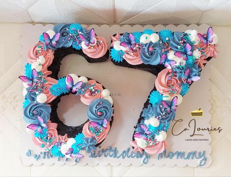 Butterfly Number Cake, Themed Number Cake, Letter Cakes, Number Cake, Butterfly Cakes, Number Cakes, Pink Butterfly, Cake Inspiration, Sweet 16