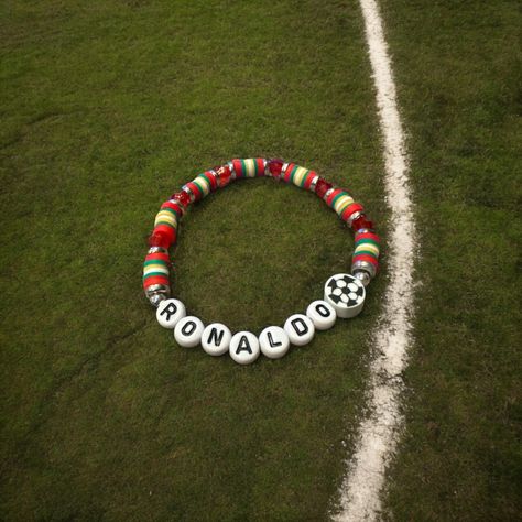 Ronaldo Soccer / Futbol Beaded Bracelet Barcelona Bracelet, Ronaldo Bracelet, Soccer Bracelet, Pulseras Kandi, Ronaldo Soccer, Christmas Wishlist, Warsaw, Fc Barcelona, Eras Tour