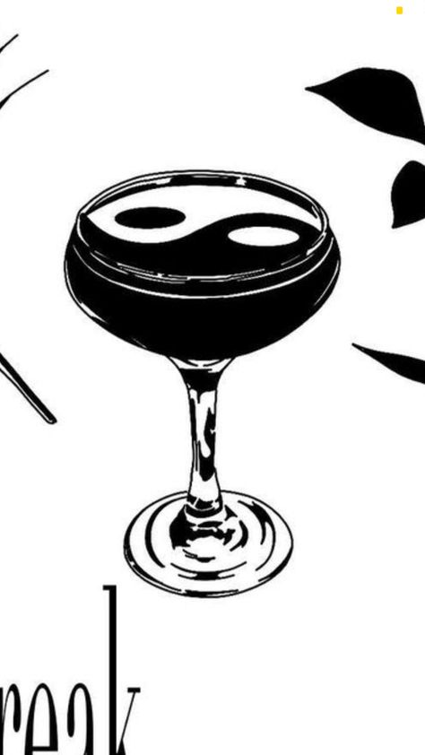 Nola Inspired Tattoos, Fun Flash Tattoo, Coupe Glass Tattoo, Martini Glass Aesthetic, Martini Tattoo, Martini Graphic, Traditional Tattoo Black And White, Glasses Tattoo, Black And White Illustrations