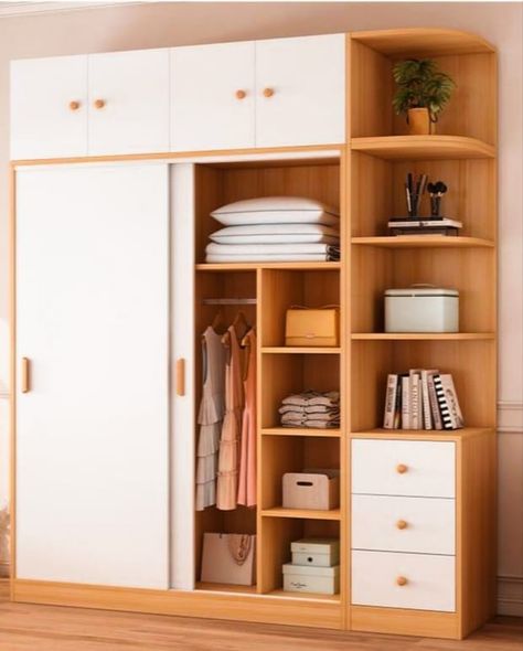 Cabinets For Small Bedrooms, Simple Wardrobe Design, Cupboard Ideas Bedroom, Small Bedroom Wardrobe, Ideas Armario, Wooden Cupboard Design, Wardrobe Design Ideas, Bedroom Wardrobe Ideas, Sliding Door Wardrobe Designs