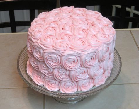 Shabby Chic Baby Shower Pink Rose Cake 3 Pink Rose Cake, Shabby Chic Cakes, Baby Shower Cupcakes For Girls, Bridal Shower Cupcakes, Simple Bridal Shower, Baby Shower Cakes Girl, Shabby Chic Baby, Baby Shower Pink, Bridal Shower Cookies