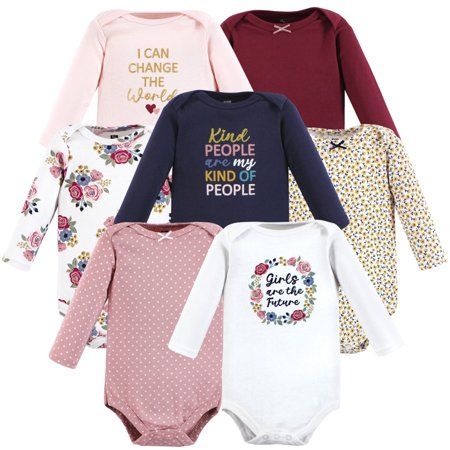 Hudson Baby long-sleeve bodysuits are an essential part of baby's wardrobe. Our bodysuits feature adorable prints, embroideries, stripes and solids and provide a comfortable base layer that's great for pairing with pants, shorts, or even wearing under outfits. Our bodysuits are comfortable and cozy for all-day, everyday wear for your little one. Size: 6-9 Months.  Color: Pink.  Gender: female.  Age Group: infant. One Piece Clothing, Infant Girl, Hudson Baby, Girls World, Short Sleeve Bodysuit, Baby Things, Sign Language, Baby Long Sleeve, Girls Long Sleeve