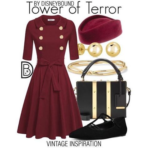 6,679 Likes, 55 Comments - DisneyBound (@thedisneybound) on Instagram: “True @disneyland vintage #towerofterror #disneybound #disneystyle #dapperday || @leslieakay • • •…” Tower Of Terror Disneybound, Disney Character Inspired Outfits, Disney Bounding Ideas, Disney Character Outfits, Disney Dapper Day, Disney Dress Up, Magdalena Frackowiak, Disney Themed Outfits, Disney Bounds