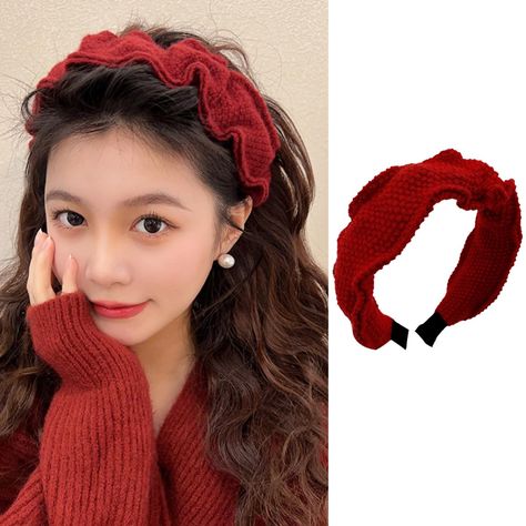 PRICES MAY VARY. 🎅Christmas Knitted Wide Headband: This package contains 1 Christmas headband made of knitted fabric. The knitted texture adds warmth and comfort to your winter look. Perfect for the holiday season, this Christmas hair band enhances your hairstyle and adds a festive touch to your overall appearance. 🎄Enhances Volume and Fluffiness: Designed to visually amplify the volume and fluffiness of your hair, this Christmas headband creates a fuller look. It frames your face elegantly an Crochet Headband Curly Hair, Knit Hair Band, Hair Band Crochet, Valentine Headbands, Crochet Hair Bands, Winter Knit Headband, Crochet Hair Band, Knit Headbands, Valentines Headband