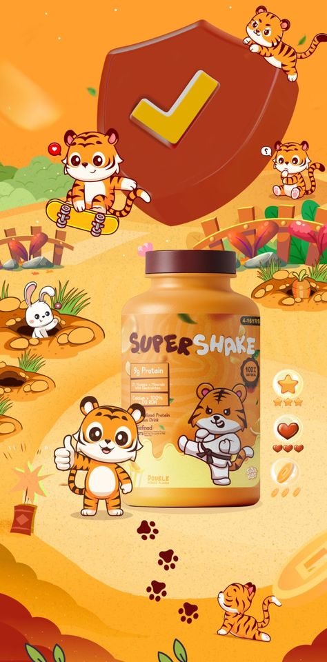 creative and energetic animals designs for supplements packaging.#creative #creativity #creativeads #advertising #packaging #label #packaging #packagingandlabeldesign #packagingdesigninspiration #packaging_design #packagingdesigndieline #fmcg #sports #tiger #panda #monkey #innovation #innovativedesign Shake Packaging, Pill Packaging Design, Protein Packaging, Protein Shakes For Kids, Pill Packaging, Packaging Creative, Kids Packaging, Supplements Packaging, Label Packaging