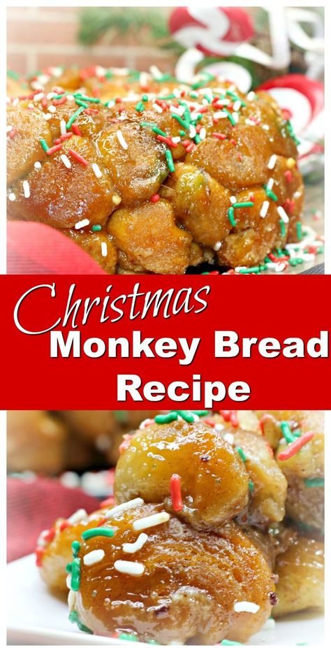 Christmas Monkey Bread Recipe – Holiday Favorite Christmas Morning Monkey Bread, Christmas Morning Dessert, Christmas Morning Snacks, Monkey Bread Christmas, Christmas Eve Brunch Ideas, Christmas Morning Food, Best Monkey Bread Recipe, Holiday Monkey Bread, Christmas Monkey Bread