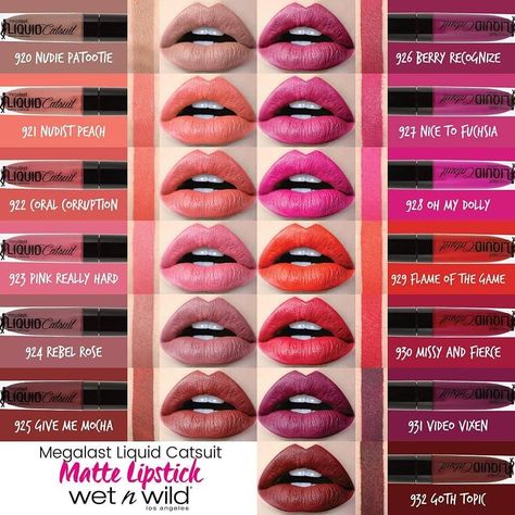 🔥🔥🔥Limited Edition🔥🔥🔥 All colors in stock! 402LUXE.COM #makeupguru #makeup #beatfacehoney #slay Wet N Wild Lipstick Swatches, Wet N Wild Lipstick, Best Liquid Lipstick, Lipstick Hacks, Wet N Wild Makeup, Glitter Lipstick, Lipstick Art, Lipstick Swatches, Makeup To Buy