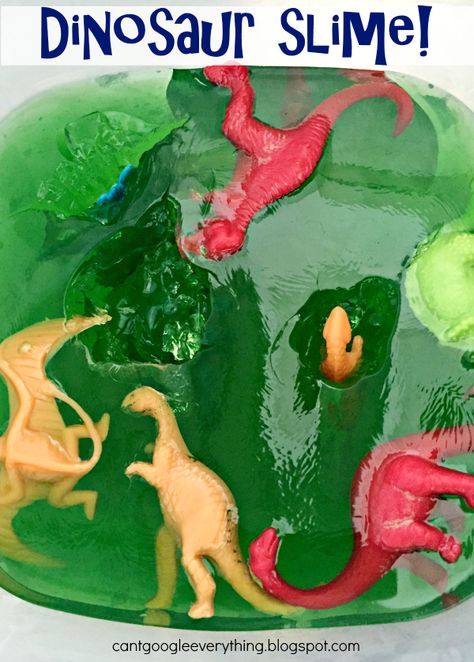 Welcome to Dinosaur Week!  Today we are continuing the dino fun with a super easy dinosaur slime activity!  Now, this sensory bin isn’t actually made with slime, but my son kept talking about how slimy it felt when he was playing, so I thought that was the more appropriate name! Materials needed: 4 packets of … Dinosaur Slime, Dinosaur Week, Dinosaur Sensory, Summer Holiday Activities, Kids Sensory Activities, Dinosaur Activities Preschool, Dinosaur Train, Baby Sensory Play, Sensory Activities Toddlers