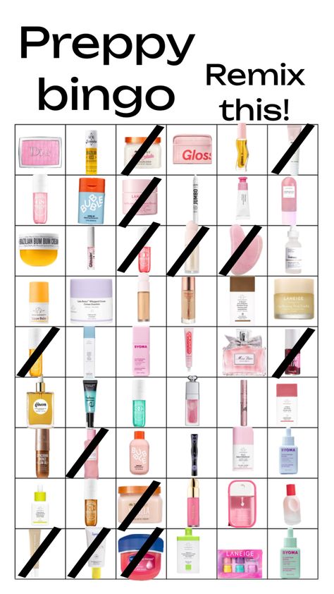 Remix!!! #preppybingo #preppy #makeup #skincare #beauty #bingo #remix Beauty Bingo, Preppy Makeup, Makeup Skincare, Makeup Products, Bingo, Makeup, Beauty, Quick Saves, Make Up