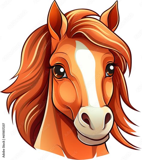 Cartoon Horse Head, Horse Vector, Head Clipart, Cartoon Horse, Horse Cartoon, Ad Illustration, Wooden Christmas Decorations, Vector Character, Animal Clipart