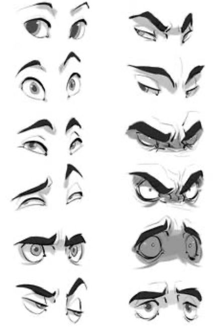 I struggle expressing emotion in eyes, so this might help Comic Help, Character Bases, School Drawings, Skitse Bog, Face Parts, رسم كاريكاتير, Eye Expressions, Drawing Face Expressions, Face Anatomy