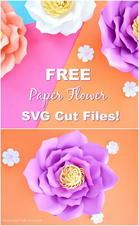 Free giant paper flower svg cut files to use with Cricut! Free large paper flower templates. Wedding backdrop. Baby shower decor. DIY birthday party decor ideas. Giant Flower Svg, Paperflowers Backdrop Diy, Large Paper Flowers Cricut, Giant Decorations, Make Large Paper Flowers, Flower Svg Free, Diy Flower Template, Large Paper Flower Template, Paper Flower Svg