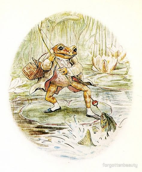 Jeremy Fisher - Beatrix Potter Beatrix Potter Art, Miss Potter, Beatrix Potter Illustrations, Jeremy Fisher, Beatrice Potter, Tale Of Peter Rabbit, British Landscape, Peter Rabbit And Friends, Brambly Hedge