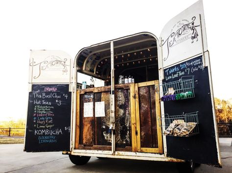 Tea Town Alabama's mobile tea truck; farm-to-table tea. Tea Truck Ideas, Mobile Tea Shop, Tea Food Truck, Mobile Apothecary, Tea Truck, Mobile Bakery, Tea Business, Agriculture Projects, Tea Food