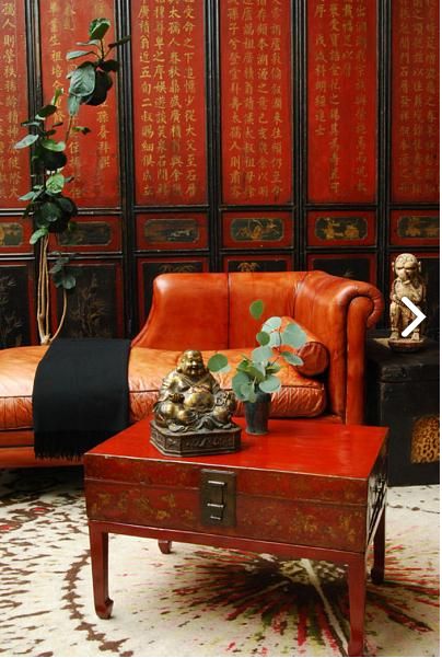 Tibetan-inspired studio by member Margaret Harris. Asian Decor Ideas, Chinoiserie Interior, Chinese Interior Design, Asian Inspired Decor, Chinese Screen, Chinese House, Chinese Interior, Asian Interior, Asian Furniture