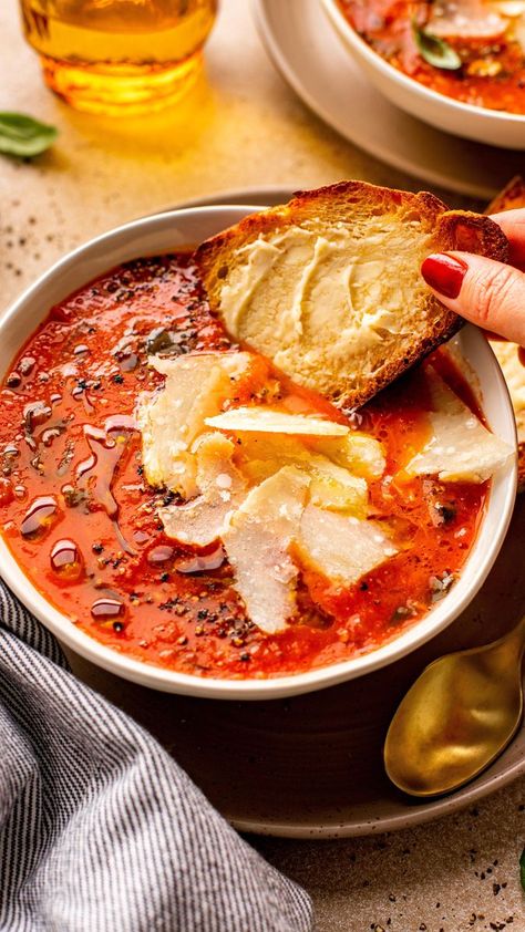 This 30-minute tomato florentine soup is one of our favorite Soup-er Simple soups from last year, and it’s so lovely, it deserves to make a comeback. So if you haven’t tried this recipe yet, this is your reminder to give it a go this season! Pair with a hearty chunk of crusty bread or your favorite grilled cheese sando. Find a clickable link to this recipe in our bio (@zestfulkitchen) https://zestfulkitchen.com/tomato-florentine-soup-recipe/ Cover photo: @brokegirltable #zestfulkitchen #recip Tomato Florentine Soup Recipe, Tomato Florentine Soup, Florentine Soup, Simple Soups, Tomato Soup Easy, Pureed Soup, Recipe Cover, Food Words, Tomato Recipes