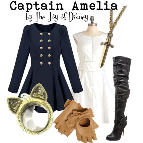 "Captain Amelia (Treasure Planet)" by thejoyofdisney on Polyvore Planet Halloween Costume, Treasure Planet Captain Amelia, Captain Amelia, Group Cosplay, Planet Clothing, Pirate Ships, Full Outfits, Disney Inspired Fashion, Halloween 3