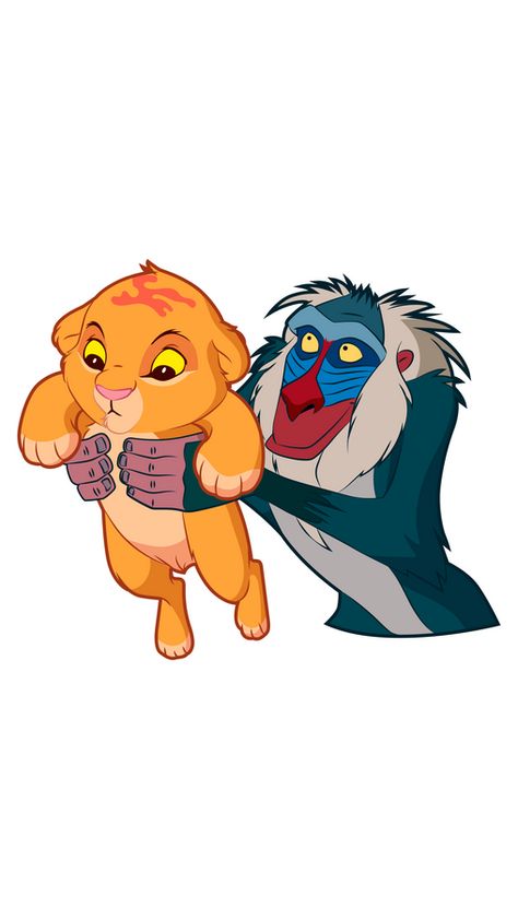 Here is the King of all Disney Universe of movies and cartoons! Welcome The Lion King Simba and Rafiki, an old baboon, who is his true family friend, who serves as a shaman of the Pride Lands and... Simba Rafiki Drawing, Disney Characters Eating, Rafiki Holding Simba, Rafiki And Simba, Rafiki Drawing, Lion King Illustration, Simba Bebe, Rafiki Lion King, Lion King Cartoon