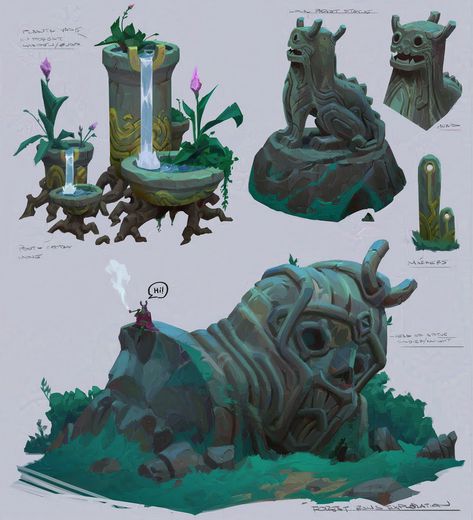 Forest Ruins, Animation Classes, Environment Props, Props Concept, Props Art, Fantasy Props, Art Department, January 25, Prop Design