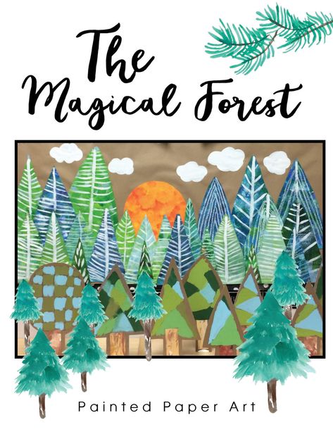 Collaborative Mural, Forest Crafts, Art Exploration, Reading Month, Collaborative Art Projects, Woodland Art, Kids Watercolor, Winter Project, Forest Painting