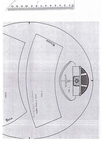Cap Making. here are Hempe's sample templates for a “NS-Frontkämpferbundmütze” Klappmütze for a size 56 cap (from 1935). (Pictures H1 - H3) German Hats, Military Pattern, Military Dress, Military Dresses, German Uniforms, Cap Patterns, Thanks A Lot, Visor Cap, Ladies And Gentlemen