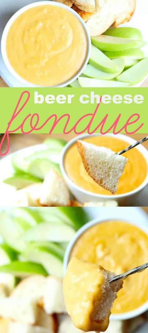 How to make beer cheese fondue at home. You are going to love how silky smooth this beer cheese comes out. Use your favorite fixings to dip and you are all set! Crock Pot Fondue, Bread Pretzels, Hot Beer Cheese Dip, Fondue Cheese, Beer Cheese Fondue, Fondue Recipes Cheese, Dip Recipes Appetizers, Swiss Recipes, Game Watch