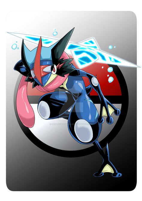 Greninja Art, Pokemon Greninja, Ash Greninja, Pokemon Kanto, Pokemon Z, 3d Pokemon, 151 Pokemon, Pokemon Painting, Lucario Pokemon