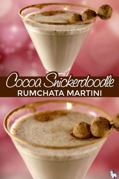 Snickerdoodle Martini, Rumchata Martini, Rumchata Cocktails, Rumchata Drinks, Rumchata Recipes, Christmas Drinks Alcohol Recipes, Christmas Drinks Alcohol, Cocktail Martini, Thanksgiving Drinks