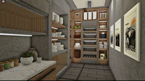 Bloxburg Modern Pantry, Modern Desert Home, Paradise Valley Arizona, Home Pantry, House Plans With Pictures, Bloxburg Build Ideas, Victoria House, Roblox House, House Decorating Ideas Apartments