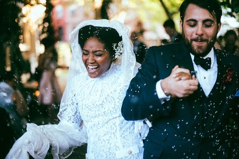 Solange Franklin and Brian Reed’s Wedding at Akwaaba in Bed-Stuy | Vogue Jazz Age Wedding, Wedding Beauty Prep, Bride Hairstyles Updo, Irish Wedding Traditions, Wedding Send Off, Wedding Exits, Weddings By Color, Brooklyn Wedding, Irish Wedding