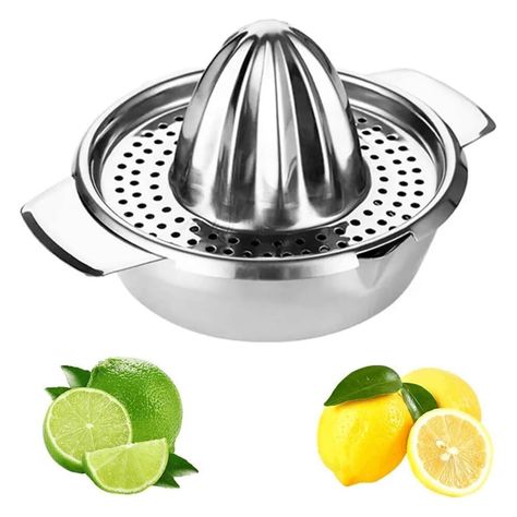 PRICES MAY VARY. Color: Silver Material: Stainless Steel Size: Approx. 17 x 10.7cm/ 6.7 x 4.2inches (L x H) Citrus juicer enables you to squeeze the fruit(especially citrus fruit) to get the fresh and tasty juice manually and expediently.You only need to cut the lemon in half. Then slowly squeeze and rotate the top. Squeeze out all the juice. Easy to use and clean,You can even take it with you when camping or picnicking, and enjoy delicious juice anytime, anywhere, which is very suitable for families, bars, restaurants and other occasions. Package Includes: 1 x Squeezer Stainless Steel Fruit Lemon Juicer,Manual Juicers Fruit Hand Squeezer For Kitchen Tool Lime Squeezer, Hand Juicer, Fruit Press, Lemon Juicer, Citrus Squeezer, Juice Maker, Manual Juicer, Cold Press Juicer, Juicer Machine