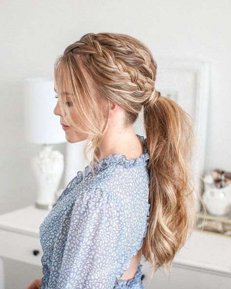 Everyday Flip Twist Ponytail | MISSY SUE Cute 4th Of July Hairstyles, Rope Braided Hairstyle, Two Dutch Braids, Fishtail French Braid, Missy Sue, Stylish Ponytail, French Braid Ponytail, Mom Hair, Pull Through Braid