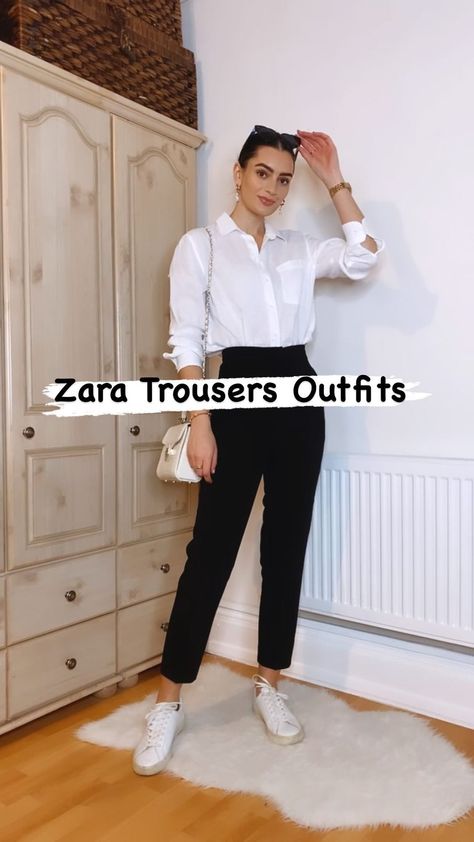 peexo on Instagram: Styling Zara high waist trousers - which outfit would you wear 1, 2, 3, 4 or 5? • #zaratrousers #highwaisted #highwaist… Zara Slacks Outfit, Zara Black Trousers Outfit, Zara High Waisted Trousers Outfit, Zara Tailored Trousers, Highwaist Pants Outfits, High Waist Trousers Outfit Classy, High Waisted Black Pants Outfit, Black Trousers Outfit Casual Classy, Zara High Waisted Pants Outfit