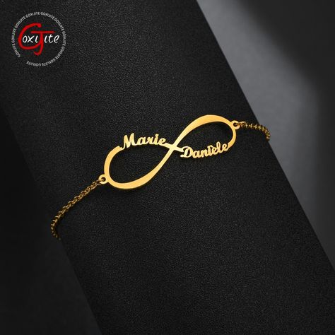 Cheap Customized Bracelets, Buy Quality Jewelry & Accessories Directly from China Suppliers:Goxijite Custom Name Infinite Bracelet For Women Personalized Nameplate Charms Handmade Love Bracelet Gift Stainless Steel Enjoy ✓Free Shipping Worldwide! ✓Limited Time Sale ✓Easy Return. Customized Bracelets, Mangalsutra Bracelet, Custom Charm Bracelet, Gold Bracelet Simple, Customised Bracelets, Bracelets Women, Gold Bangles Design, Custom Charms, Love Bracelet