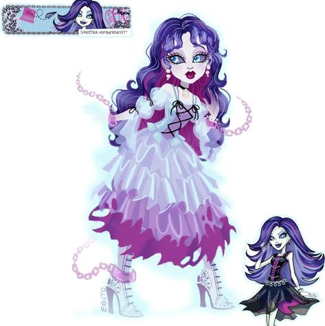 Monster high Spectra Vondergast Monster High Fanart Spectra, Astronova Monster High, Spectra And Porter Fanart, Monster High Design, Spectra Vondergeist Fanart, Monster High Concept Art, Spectra Fanart, Vampire Monster High, Monster High Ghost