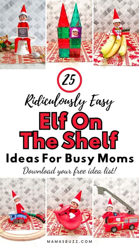 elf on the shelf Elf Ideas Easy, Napkin Folding Ideas, Easy Elf On The Shelf, Paper Napkin Folding, Easy Elf, Folding Ideas, Toy Fire Trucks, Awesome Elf On The Shelf Ideas, Handwritten Text