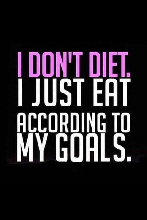 "I don't diet. I just eat according to my goals." Just Eat, Beachbody Coach, Diet Vegetarian, Gym Outfits, My Goals, Diet Motivation, Nutrition Education, Gym Humor, Motivation Fitness