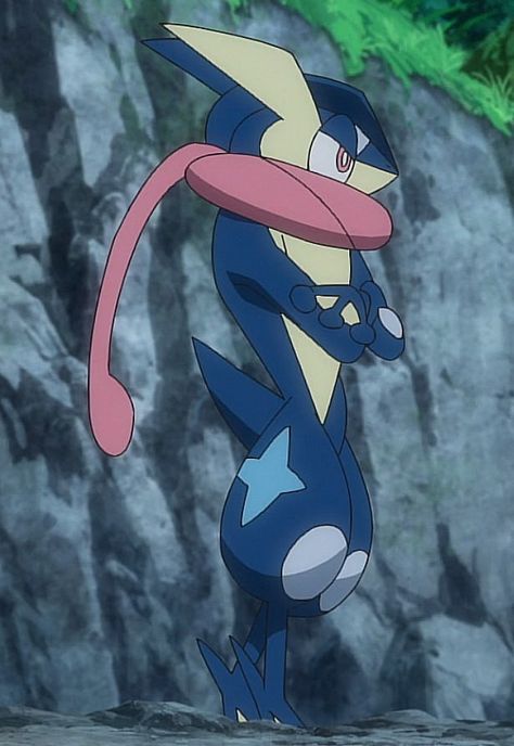 Hear Me Out Pokemon, Green Ninja Pokemon, Greninja Tattoo, Greninja Pfp, Shiny Greninja, Pokemon Screenshots, Pokemon Ash Greninja, Pokemon Guys, Greninja Pokemon