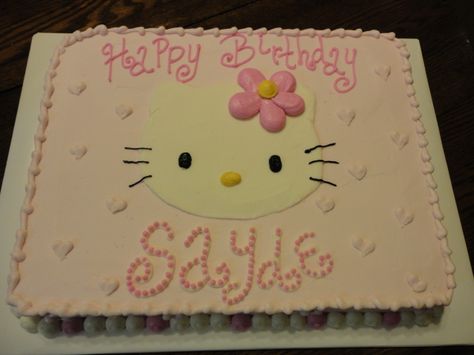 Hello Kitty Sheet Cake Hello Kitty Rectangle Cake, Hello Kitty Sheet Cake Ideas, Hello Kitty Sheet Cake, Bee Cake, Rectangle Cake, Bee Cakes, Hello Kitty Cake, Kitty Party, Hello Kitty Party