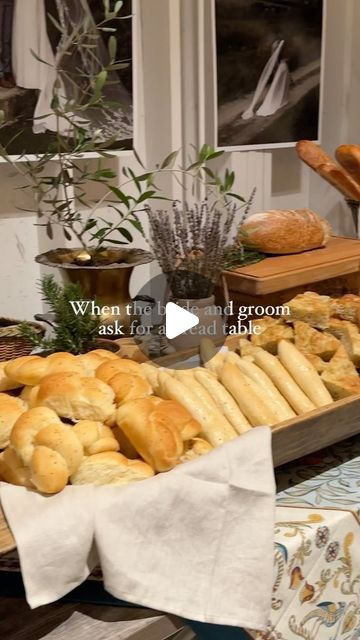 Elizabeth Banks Catering on Instagram: "Tag a bride and groom that needs a bread table at their wedding 🥖  Incorporating a bread table can add warmth, charm, and a sense of shared comfort to your special day.  #weddingfoodideas #arizonawedding #arizonaweddings" Bread Table, Bread Bar, Butter Bar, Nat King Cole, Travel Theme Wedding, Elizabeth Banks, Italian Bread, Arizona Wedding, Wedding Bar