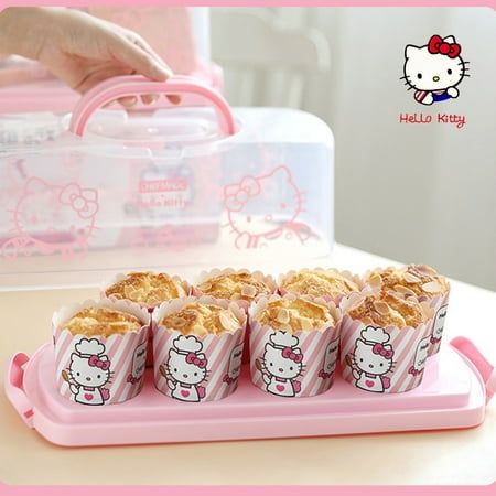 2024 Dreamfire 50pcs/set (25 wrappers+25 toppers) Sanrio hello Kitty cupcake packaging for children's birthday party decoration dessert cups Size: Hello Kitty B.  Color: None. Cardboard Kitchen, Cupcake Toppings, Hello Kitty Theme Party, Cupcake Packaging, 90th Birthday Cakes, Cat Cupcakes, Hello Kitty Birthday Party, Birthday Party Desserts, Hello Kitty Cupcakes