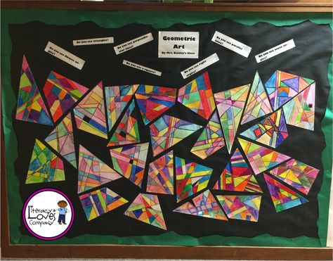 Take your geometry lesson up a notch by integrating the arts.  This colorful geometry lesson is sure to engage your students and brighten up your classroom. Quadrilateral Art, Geometry Art Projects, Math Art Projects, Make Math Fun, Geometry Lessons, 3rd Grade Art, Fourth Grade Math, Math Journals, 8th Grade Math