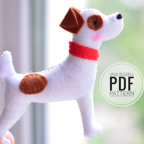 Felt Truck Pattern, Plush Dog Pattern, Felt Dog Ornament Pattern Free, Dog Felt Pattern, Felt Dog Pattern, Animal Felt Patterns, Dog Stuffed Toy, Felt Bat, Dog Kawaii