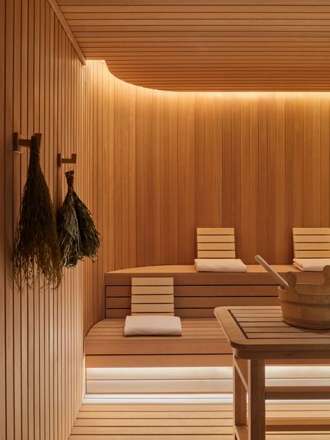 Aman New York, Sauna Lights, Spa Lighting, Spa Reception, Sauna Design, Spa Interior, Salon Suites, Spa Design, Therapy Room