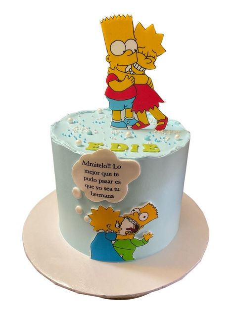 #simpsons #birthday #birthdaycake #celabration #cake #cakeidea #birthdayideas #gold #birthdaydecor #food #dessert #filter #happybirthday #siblings #bartsimpson #lisasimpson #cute #lopezcakes Bolo Simpsons, Simpsons Birthday, Bart And Lisa, Bart And Lisa Simpson, Simpsons Cake, Simpsons Party, Twins 1st Birthdays, Bday Party Theme, Simple Cake Designs