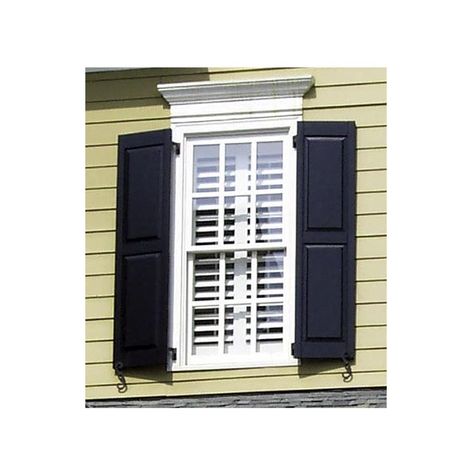 Premium factory primed western red cedar paneled shutters. Southern Shutter 2-Pack 20-in W x 60-in H Primed Cedar Raised Panel Wood Exterior Shutters in Gray | HRP2060P Shutter Hardware Exterior, Exterior Shutter Colors, Outside Shutters, Shutter Hardware, Cedar Paneling, Shutter Colors, Shutter Designs, House Shutters, Wood Exterior