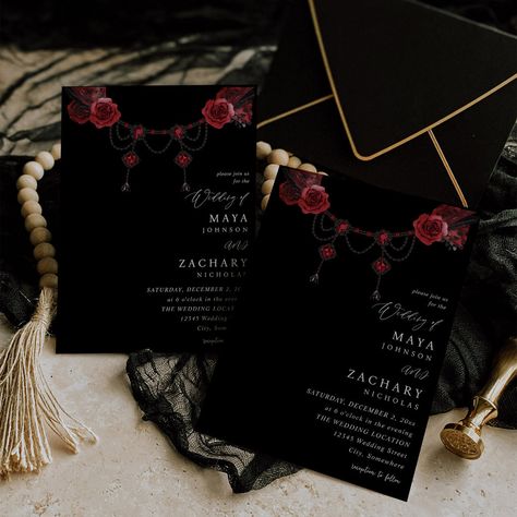 Wedding Modern Elegant, Dark Wedding Theme, Flapper Era, Handwriting Script, Monogram Wedding Invitations, Script Calligraphy, Goth Wedding, Dark Wedding, Black Invitation